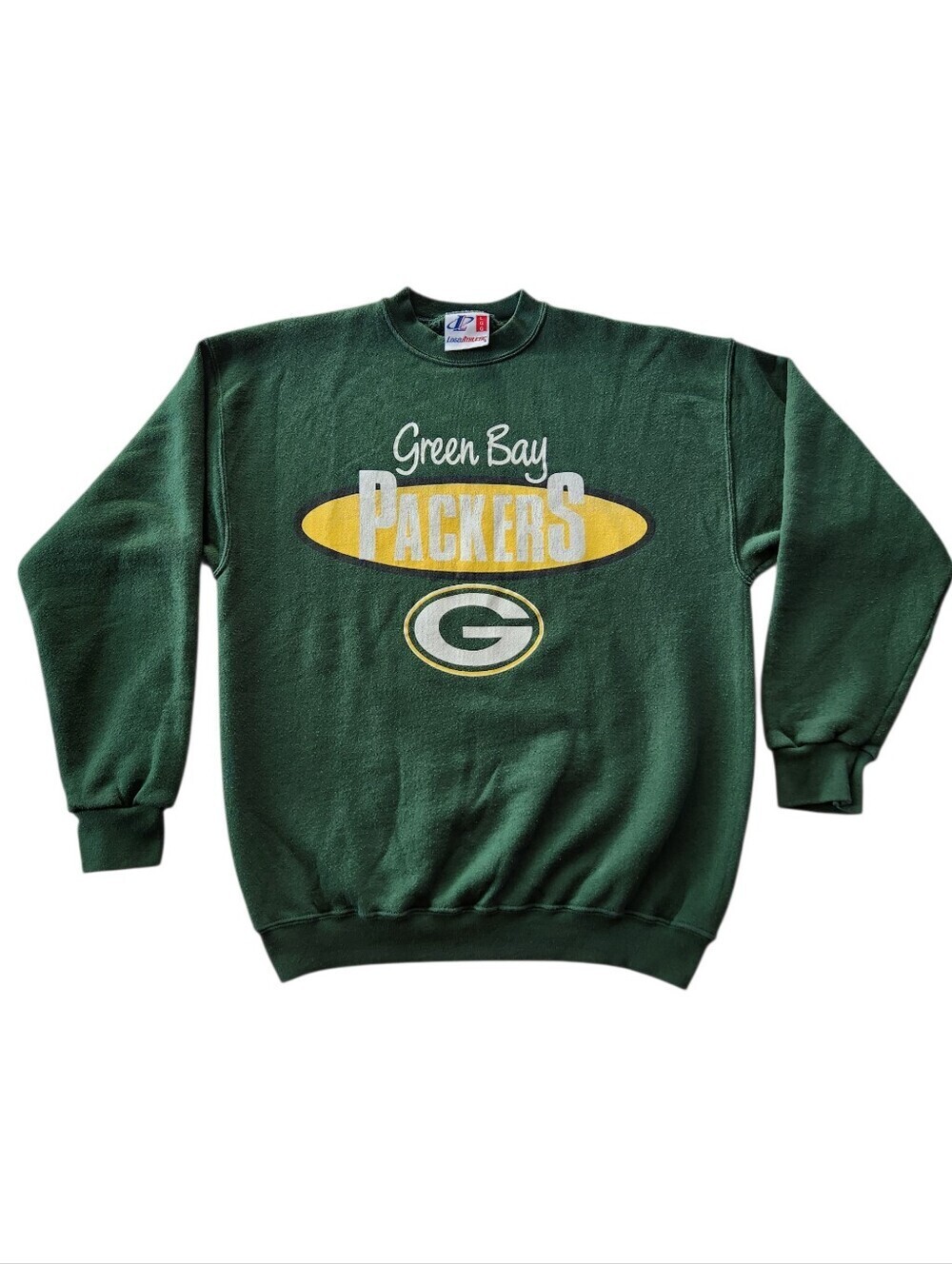 Vintage Logo Athletic Green Bay Packers Crewneck Sweatshirt Sz L
